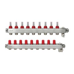 Danfoss Verteiler für Fussbodenheizungen SSM-9F, 9 Kreise, mit Durchflussanzeige, 088... DANFOSS-088U0759 5702425114762 (Abb. 1)