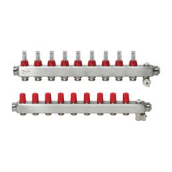 Danfoss Verteiler für Fussbodenheizungen SSM-9F, 9 Kreise, mit Durchflussanzeige, 088... DANFOSS-088U0759 5702425114762 (Abb. 1)