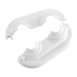 Danfoss Doppelrosette PVC Weiß, für Rohrdurchmesser 12-24mm, Abstand 50mm, 192H0161... DANFOSS-192H0161 5702420052786 (Abb. 1)