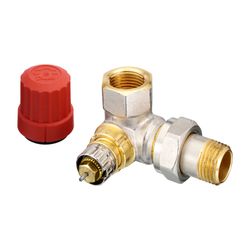 Danfoss Ventilgehäuse RA-N, DN 15, R 1/2", Winkelausführung rechts, matt vernickelt, ... DANFOSS-013G0233 5702420000657 (Abb. 1)