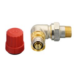 Danfoss Ventilgehäuse RA-N, DN 15, G 3/4" AG, Winkelausführung links, matt vernickelt... DANFOSS-013G4205 5702420048048 (Abb. 1)