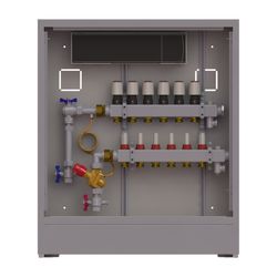 Danfoss Verteilerstation UnoFloor Basic 6L, 6 Heizkreise, links, mit WMZ-Set, 230V, 0... DANFOSS-088X3106 5702425243783 (Abb. 1)