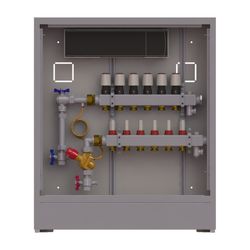 Danfoss Verteilerstation UnoFloor Basic 6L, 6 Heizkreise, links, mit WMZ-Set, 230V, 0... DANFOSS-088X3106 5702425243783 (Abb. 1)