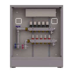 Danfoss Verteilerstation UnoFloor Basic 5L, 5 Heizkreise, links, mit WMZ-Set, 230V, 0... DANFOSS-088X3105 5702425243776 (Abb. 1)