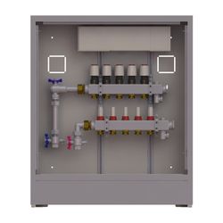 Danfoss Verteilerstation UnoFloor Basic 5L, 5 Heizkreise, links, mit WMZ-Set, 230V, 0... DANFOSS-088X3105 5702425243776 (Abb. 1)