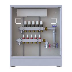 Danfoss Verteilerstation UnoFloor Basic 5R, 5 Heizkreise, rechts, mit WMZ-Set, 230V, ... DANFOSS-088X3125 5702425243844 (Abb. 1)