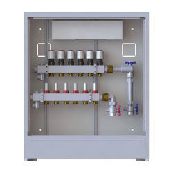 Danfoss Verteilerstation UnoFloor Basic 6R, 6 Heizkreise, rechts, mit WMZ-Set, 230V, ... DANFOSS-088X3126 5702425243851 (Abb. 1)