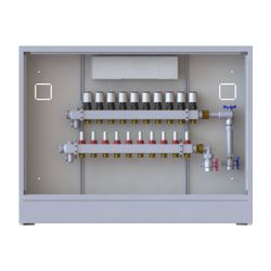 Danfoss Verteilerstation UnoFloor Basic 10R, 10 Heizkreise, rechts, mit WMZ-Set, 230V... DANFOSS-088X3130 5702425243882 (Abb. 1)