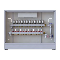Danfoss Verteilerstation UnoFloor Basic 12R, 12 Heizkreise, rechts, mit WMZ-Set, 230V... DANFOSS-088X3132 5702425243899 (Abb. 1)