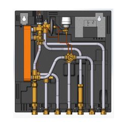 Danfoss Wohnungsstation Evoflat FSS Typ 2 E, HT-Heizung, 49kW, Dämmhaube, Edelstahl, ... DANFOSS-145B0070 5702424652944 (Abb. 1)
