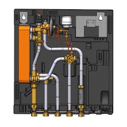 Danfoss Wohnungsstation Evoflat WSS 3, ohne Heizung, 55kW, Dämmhaube, Zirkulation, Ku... DANFOSS-145G0298 5702424654108 (Abb. 1)