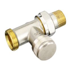 Danfoss Rücklaufverschraubung RLV 15, G 3/4" AG, Durchgangsausführung vernickelt, 003... DANFOSS-003L0364 5702420048369 (Abb. 1)