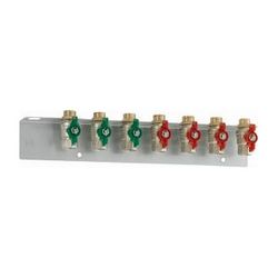 Danfoss Montageschiene für Wohnungsstation, inklusive 5 Kugelhähne 3/4" x 76mm, IG/AG... DANFOSS-145H4537 5702428525701 (Abb. 1)
