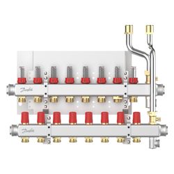 Danfoss Verteilersystem SG-VX-F, für EvoFlat VX-F, 12 Heizkreise, Edelstahl, 145H0792... DANFOSS-145H0792 5702424689346 (Abb. 1)