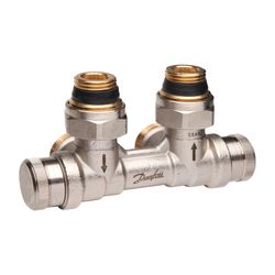 Danfoss dynamischer Hahnblock RLV-KDV, für Ventil-Heizkörper, R 1/2", Eckausführung m... DANFOSS-013G7871 5702425155314 (Abb. 1)