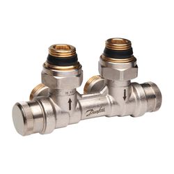 Danfoss dynamischer Hahnblock RLV-KDV, für Ventil-Heizkörper, R 1/2", Eckausführung m... DANFOSS-013G7872 5702425155345 (Abb. 1)