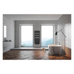 DeLonghi Cobalto Elektro-Handtuchheizkörper E-Flow, 500W, DN 15, Stahl, Anthrazit... DELONGHI-0PR1PM3631055S5  (Abb. 1)