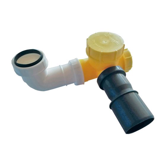 Glen Dimplex Kondensat-Siphon A SIF 2, DN 40 mit Unterdrucksicherung und Trockenlaufschutz, PP, Weiß