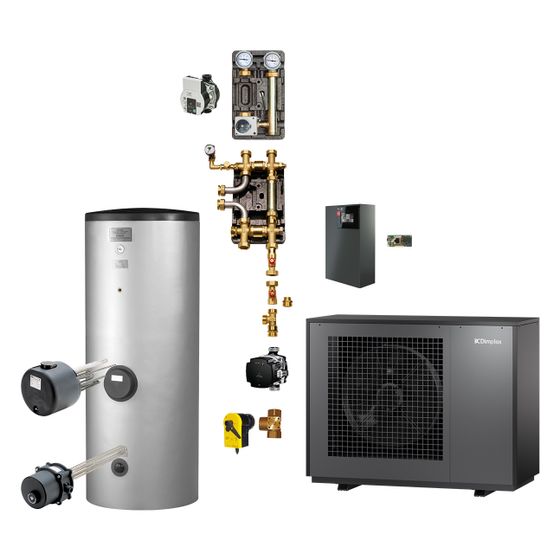 Glen Dimplex Luft-Wasser-Wärmepumpe Paket LA 1118CP Flex HC, 11,2kW bei A-7/W35 mit Kombinationsspeicher PWS 332, R290