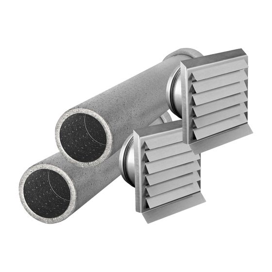 Glen Dimplex Isoflex Paket ISP AF3 W, Luftkanalsystem Außenluft und Fortluft DN 75, 3m