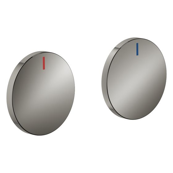 Dornbracht Griffeinsatz CYO rot und blau Set, Dark Chrome