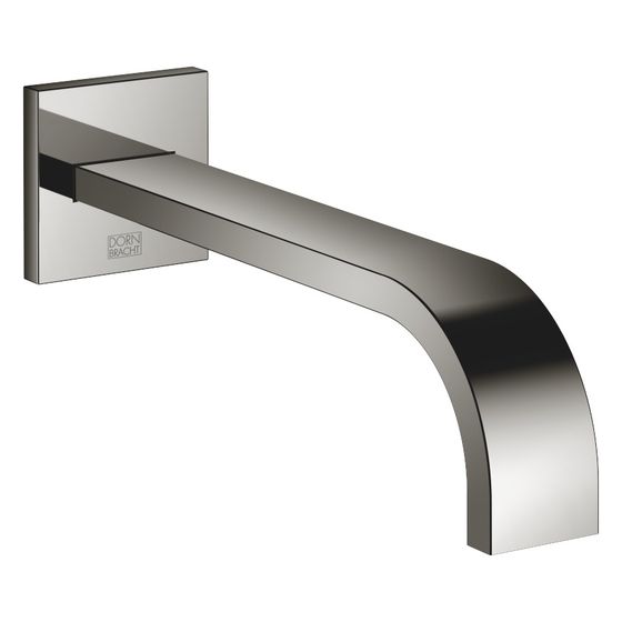 Dornbracht Wannenauslauf Mem, eckig, für Wandmontage, Ausladung 220mm, max. 38,5l/min, Dark Chrome