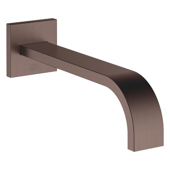 Dornbracht Wannenauslauf Mem, eckig, für Wandmontage, Ausladung 220mm, max. 38,5l/min, Dark Bronze gebürstet PVD