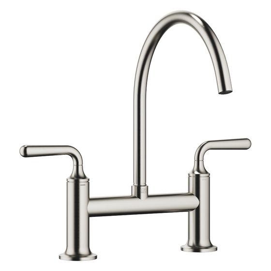 Dornbracht Zweiloch-Brückenbatterie Vaia für Spül-/Profibrause Ausladung 241mm, Platin gebürstet, 19815809-06