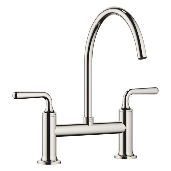 Dornbracht Zweiloch-Brückenbatterie Vaia für Spül-/Profibrause Ausladung 241mm, Platin, 19815809-08