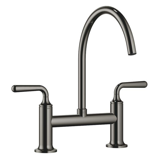 Dornbracht Zweiloch-Brückenbatterie Vaia für Spül-/Profibrause Ausladung 241mm, Dark Chrome, 19815809-19