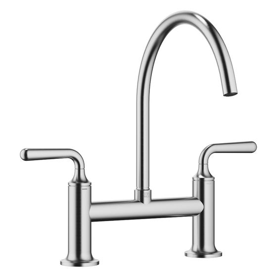 Dornbracht Zweiloch-Brückenbatterie Vaia für Spül-/Profibrause Ausladung 241mm, Chrom gebürstet, 19815809-93