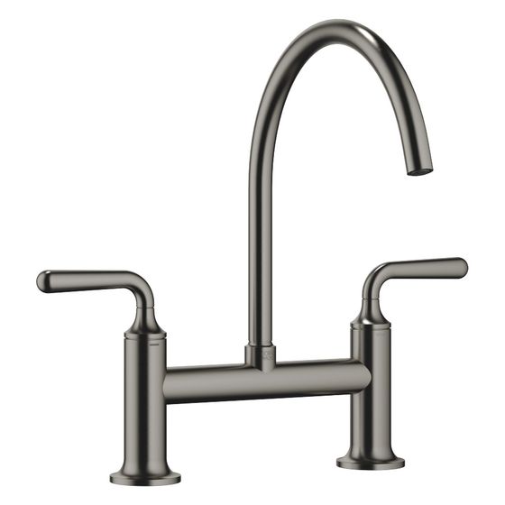 Dornbracht Zweiloch-Brückenbatterie Vaia für Spül-/Profibrause Ausladung 241mm, Dark Platinum gebürstet, 19815809-99