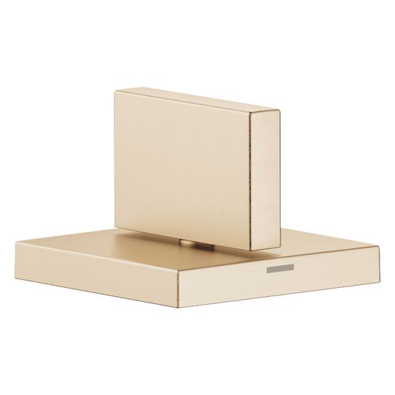 Dornbracht Seitenventil Mem, eckig, linksschließend, warm, Rosette 60x60mm, Champagne gebürstet 22kt Gold