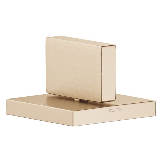 Dornbracht Seitenventil Mem, eckig, rechtsschließend, kalt, Hammerschlag Struktur, Rosette 60x60mm, Champagne geb 22kt Gold