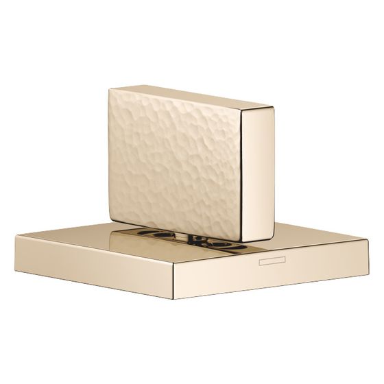 Dornbracht Seitenventil Mem, eckig, rechtsschließend, kalt, Hammerschlag Struktur, Rosette 60x60mm, Champagne 22kt Gold