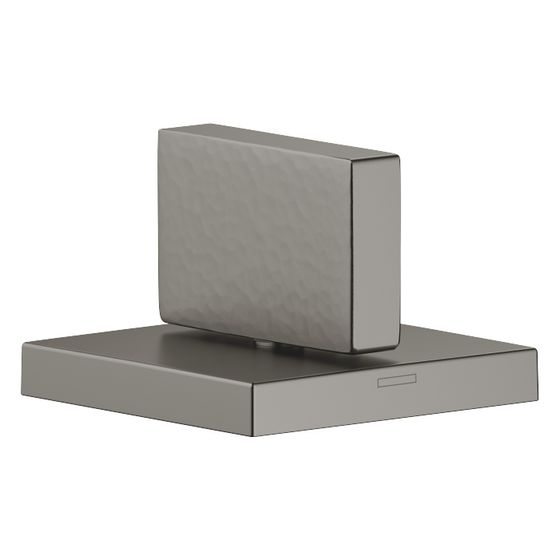 Dornbracht Seitenventil Mem, eckig, rechtsschließend, kalt, Hammerschlag Struktur, Rosette 60x60mm, Dark Platinum gebürstet