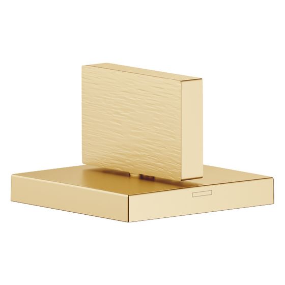 Dornbracht Seitenventil Mem, eckig, rechtsschließend, kalt, lineare Struktur, Rosette 60x60mm, Messing gebürstet 23kt Gold