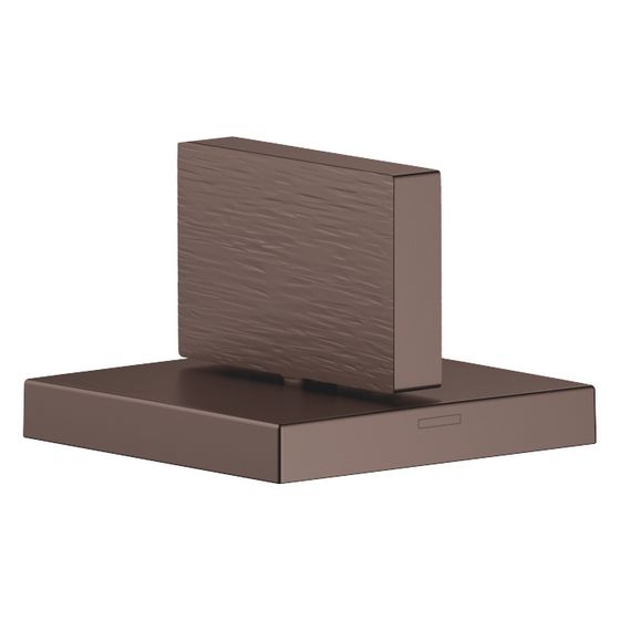 Dornbracht Seitenventil Mem, eckig, rechtsschließend, kalt, lineare Struktur, Rosette 60x60mm, Dark Bronze gebürstet