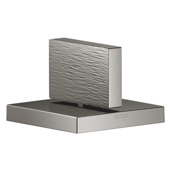 Dornbracht Seitenventil Mem, eckig, linksschließend, warm, lineare Struktur, Rosette 60x60mm, Dark Chrome