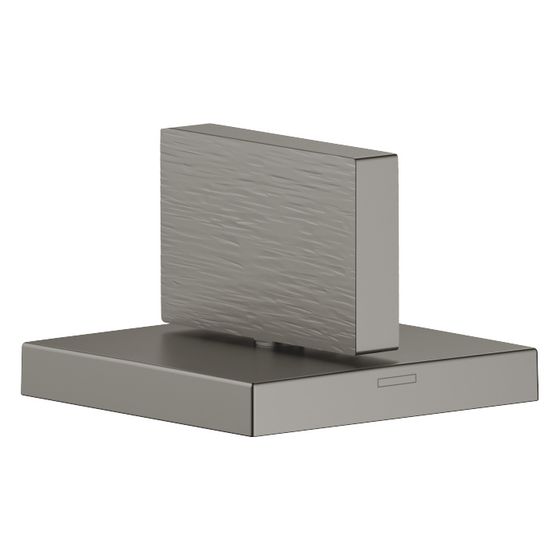 Dornbracht Seitenventil Mem, eckig, linksschließend, warm, lineare Struktur, Rosette 60x60mm, Dark Platinum gebürstet