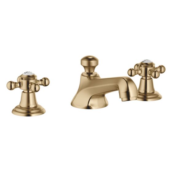 Dornbracht Waschtisch-Dreilochbatterie Madison mit Ablaufgarnitur, Ausladung 135mm, Dark Brass gebürstet, 20700360-39