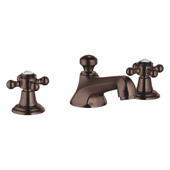 Dornbracht Waschtisch-Dreilochbatterie Madison mit Ablaufgarnitur, Ausladung 135mm, Dark Bronze gebürstet PVD, 20700360-43