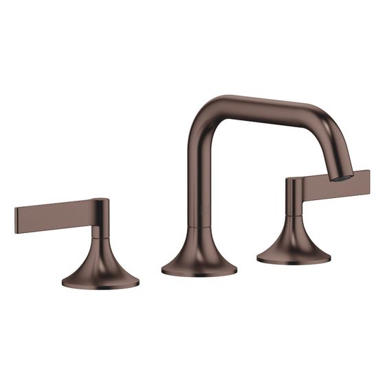 Dornbracht Waschtisch-Dreilochbatterie Vaia mit Ablaufgarnitur, 165mm, schwenkbar, 5,7l/min, Dark Bronze gebürstet, 20705819-43