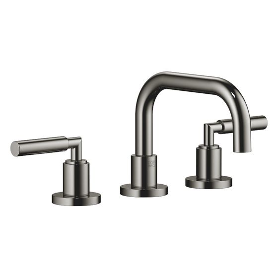 Dornbracht Waschtisch-Dreilochbatterie Tara mit Ablaufgarnitur, schwenkbar, 166mm, 5,7l/min, Dark Chrome, 20705882-19
