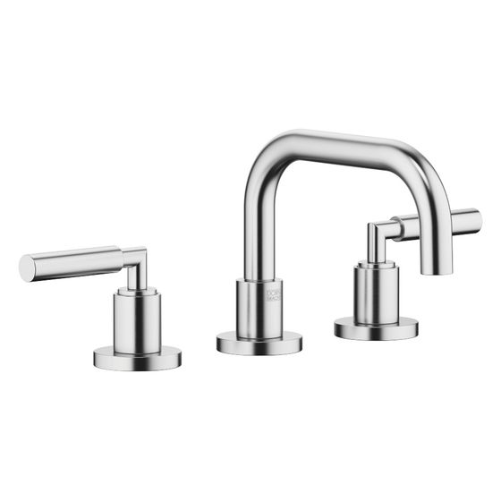 Dornbracht Waschtisch-Dreilochbatterie Tara mit Ablaufgarnitur, schwenkbar, 166mm, 5,7l/min, Chrom gebürstet, 20705882-93