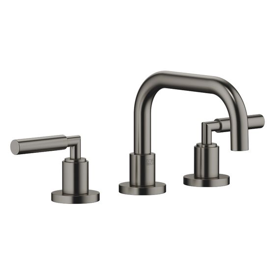 Dornbracht Waschtisch-Dreilochbatterie Tara mit Ablaufgarnitur, schwenkbar, 166mm, 5,7l/min, Dark Platinum geb, 20705882-99