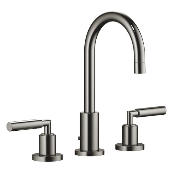 Dornbracht Waschtisch-Dreilochbatterie Tara mit Ablaufgarnitur, schwenkbar, 135mm, 7l/min, Dark Chrome, 20710882-19