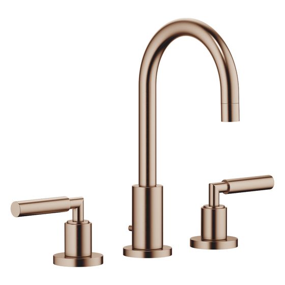Dornbracht Waschtisch-Dreilochbatterie Tara mit Ablaufgarnitur, schwenkbar, 135mm, 7l/min, Bronze gebürstet, 20710882-42