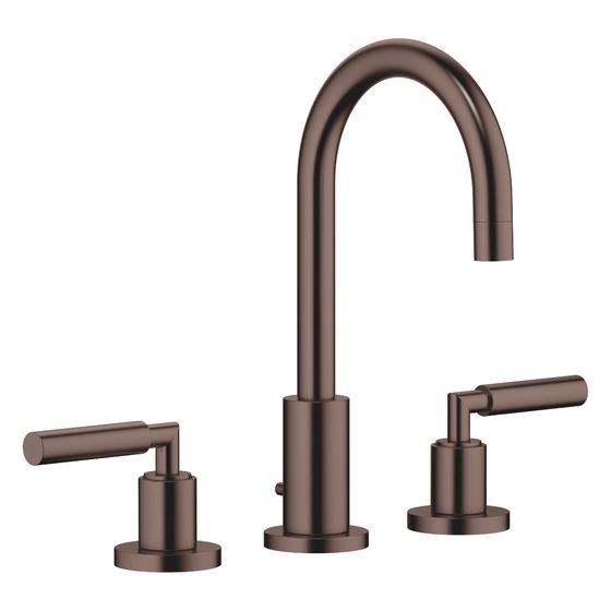 Dornbracht Waschtisch-Dreilochbatterie Tara mit Ablaufgarnitur, schwenkbar, 135mm, 7l/min, Dark Bronze gebürstet, 20710882-43