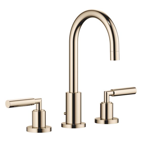 Dornbracht Waschtisch-Dreilochbatterie Tara mit Ablaufgarnitur, schwenkbar, 135mm, 7l/min, Champagne 22kt Gold, 20710882-47